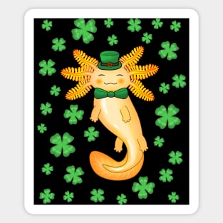 Golden Saint Patrick's day axolotl Sticker